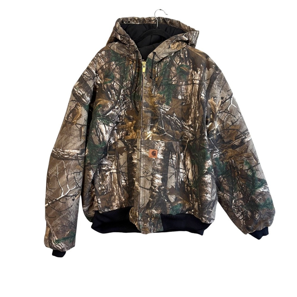 Carhartt XL J221‑977 Realtree Camo Quilted Active Jacket Vintage USA Union